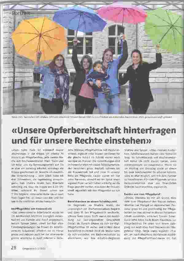 Vorschauseite 1: "Unsere Opferbereitschaft hinterfragen und für unsere Rechte einstehen"