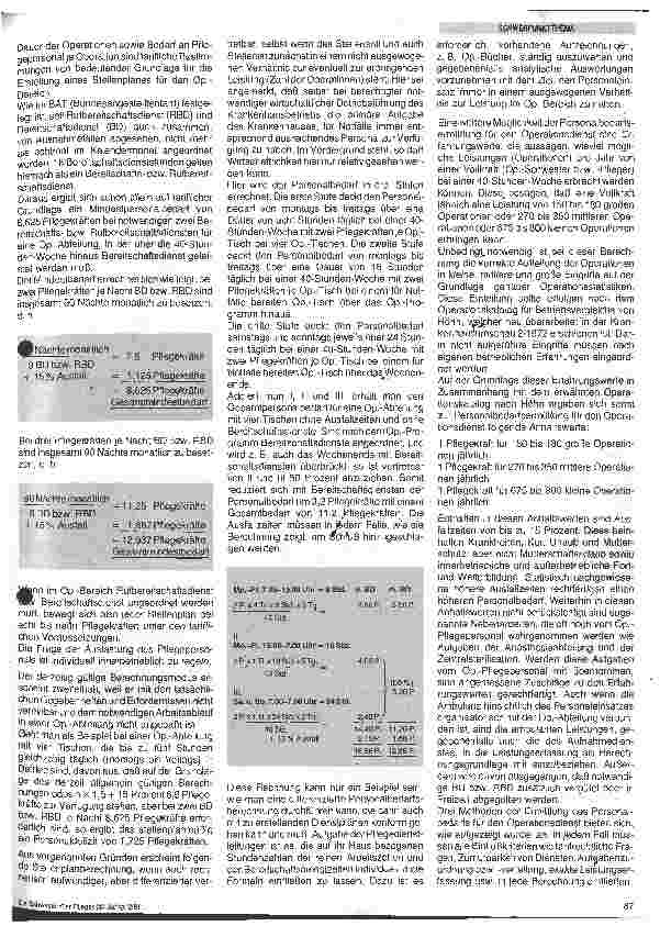 Vorschauseite 2: Stellenplanberechnung für die Operationsabteilung