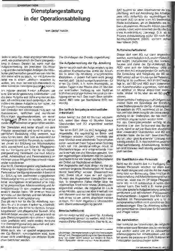 Vorschauseite 3: Stellenplanberechnung für die Operationsabteilung
