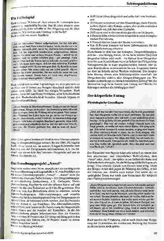 Vorschauseite 2: Drogenentzug aus der Sicht der Betroffenen