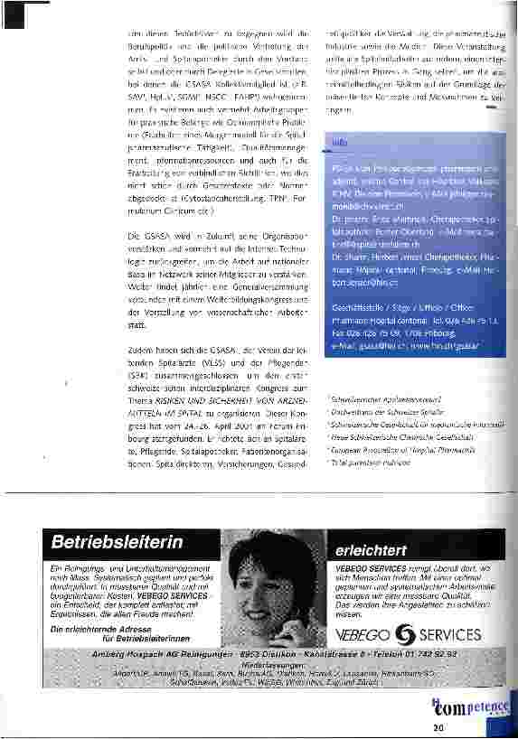Vorschauseite 2: GSASA - Die Berufsgesellschaft der Amtsund Spitalapotheker