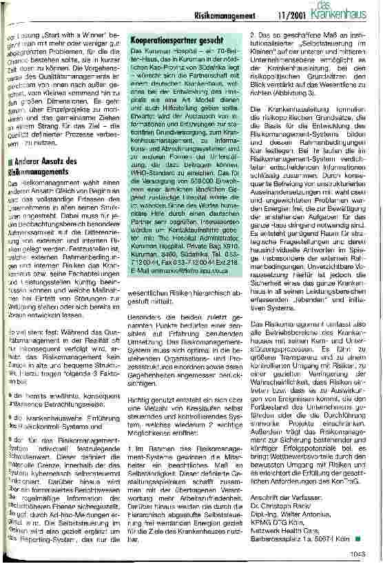 Vorschauseite 3: Herausforderung: Risikomanagement im Krankenhaus
