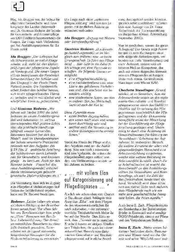 Vorschauseite 3: Vom Hilfsberuf zum helfenden Beruf Im Jahr 4 mit dem neuen Gesundheitsund Krankenpflegegesetz