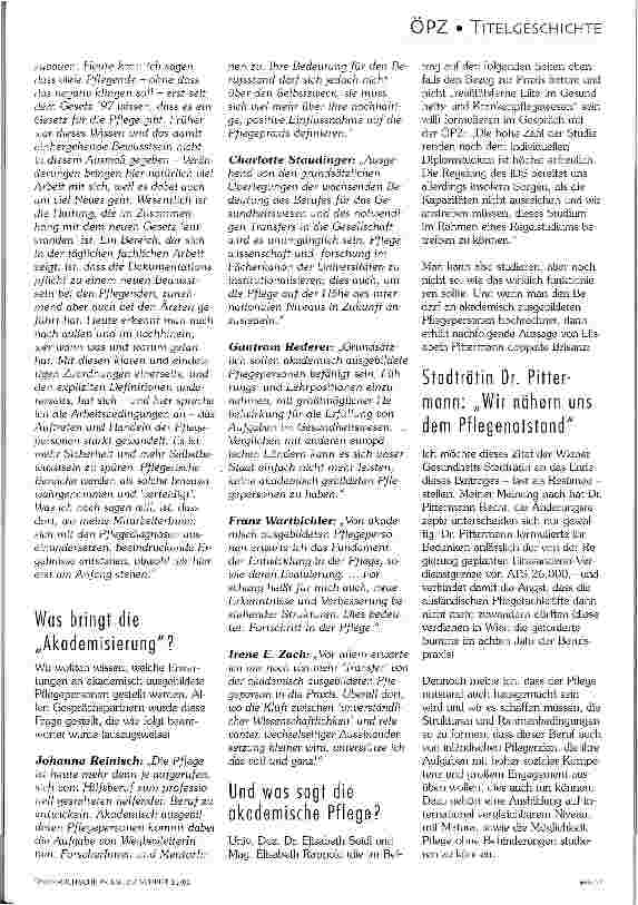 Vorschauseite 4: Vom Hilfsberuf zum helfenden Beruf Im Jahr 4 mit dem neuen Gesundheitsund Krankenpflegegesetz