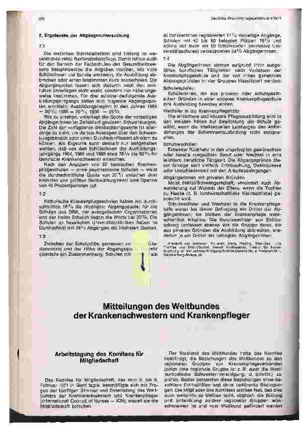 Vorschauseite 1: Mitteilungen des Weltbundes der Krankenschwestern und Krankenpfleger