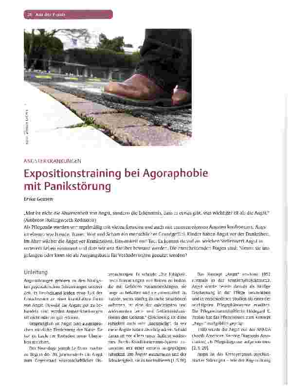 Vorschauseite 1: ANGSTERKRANKUNGENExpositionstraining bei Agoraphobie mit Panikstörung