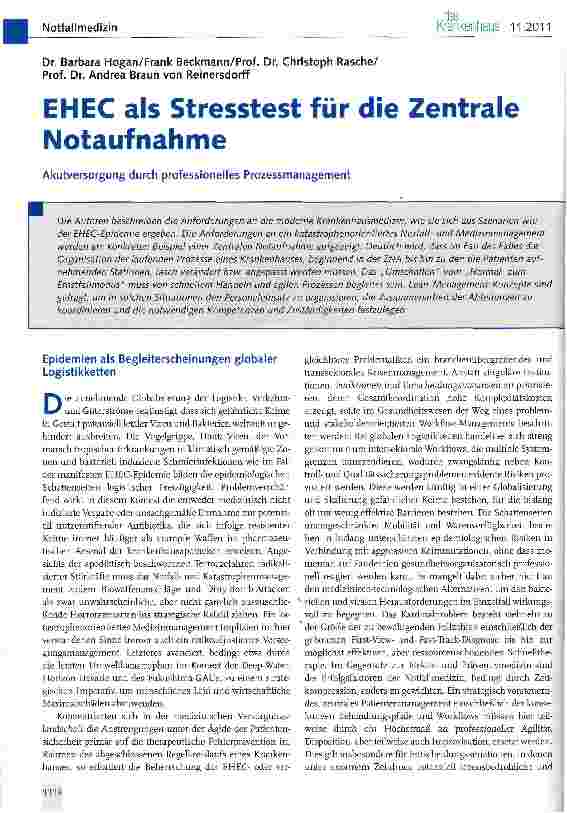 Vorschauseite 1: EHEC als Stresstest für die Zentrale Notaufnahme