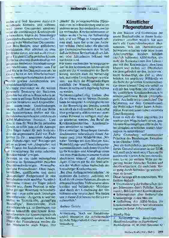 Vorschauseite 2: Perspektive Sozialstation Erfahrungen bei der Neuorganisation der Hauskrankenpflege/Brandenburg
