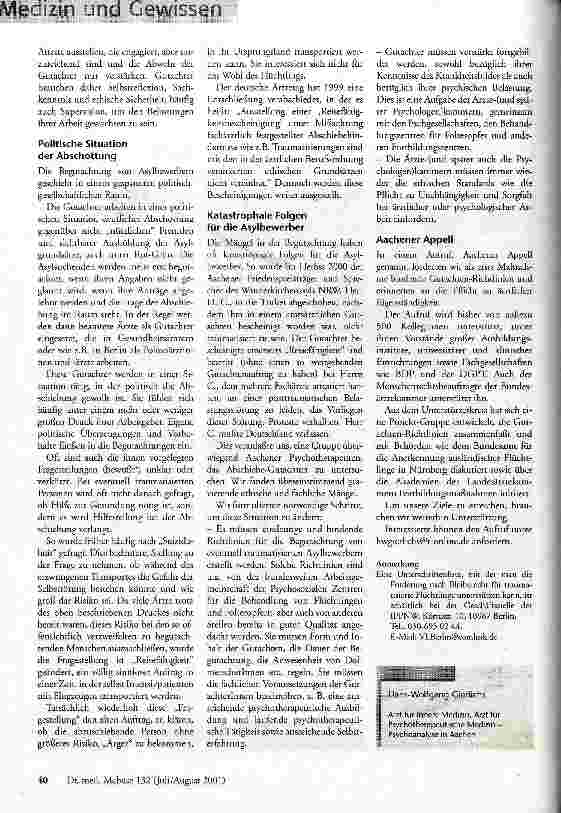 Vorschauseite 3: Katastrophale Folgen Gutachten über (traumatisierte) Asylbewerber