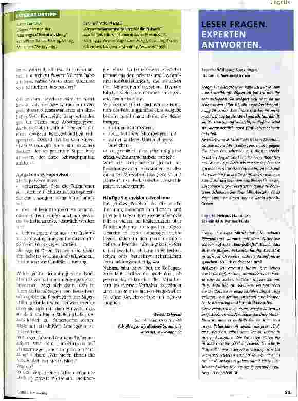 Vorschauseite 2: Supervision statt Firmenwagen