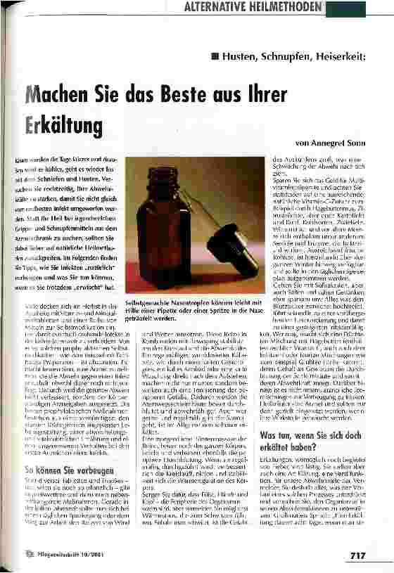 Vorschauseite 1: Machen Sie das Beste aus Ihrer Erkältung