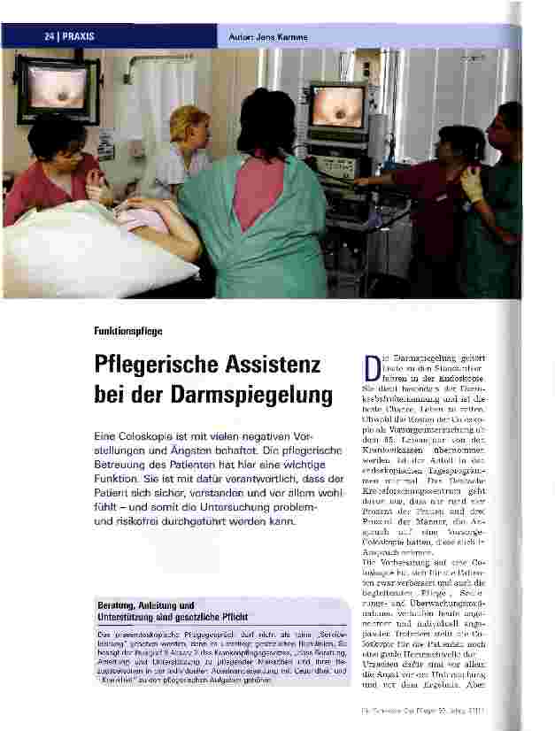Vorschauseite 1: Pflegerische Assistenz bei der Darmspiegelung
