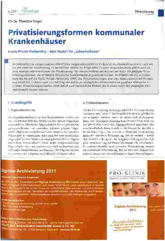 Vorschauseite 1: Privatisierungsformen kommunaler Krankenhäuser