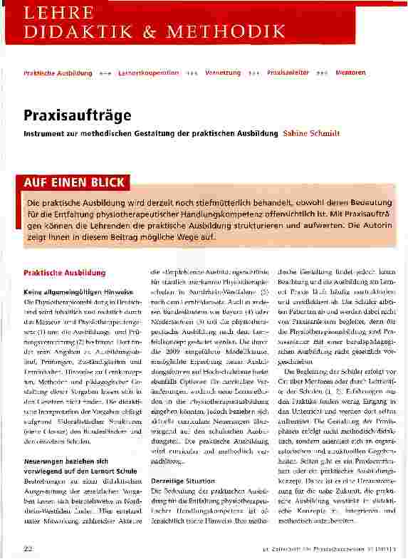 Vorschauseite 1: PraxisaufträgeInstrument zur methodischen Gestaltung der praktischen Ausbildung