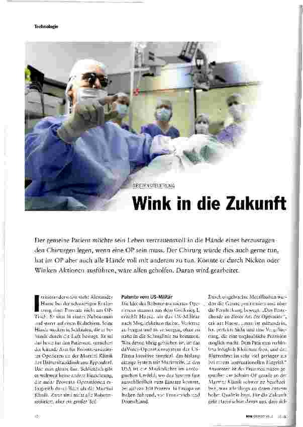 Vorschauseite 1: Wink in die Zukunft
