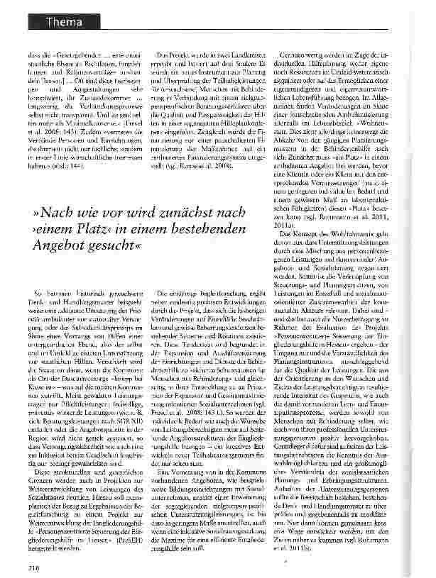 Vorschauseite 2: Inklusion durch Wohlfahrtsmix Menschen mit Behinderung brauchen eine individuelle Mischung verschiedener Unterstützungsleistungen
