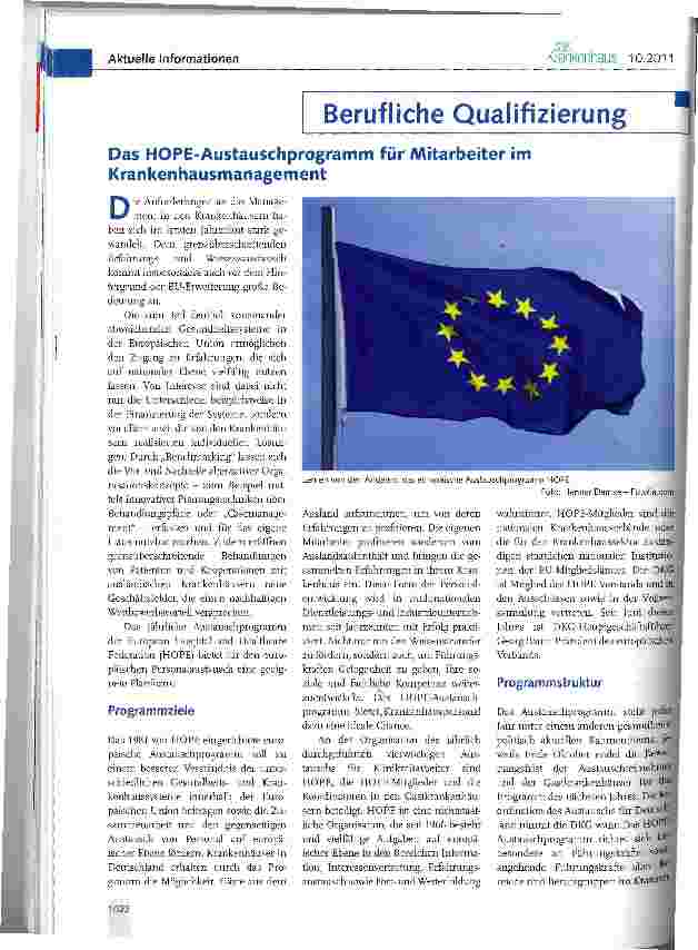 Vorschauseite 1: Das HOPE-Austauschprogramm für Mitarbeiter im Krankenhausmanagement