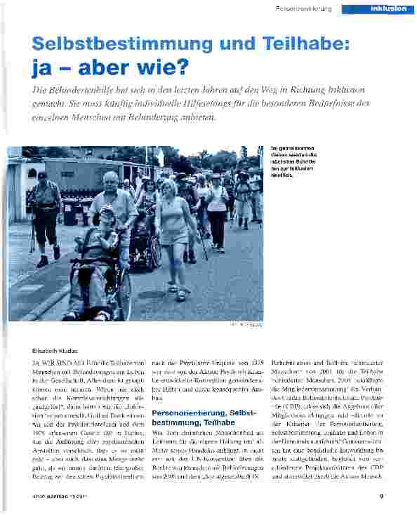 Vorschauseite 1: Selbstbestimmung und ja - aber wie?