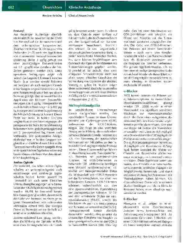 Vorschauseite 6: Anästhesie und Tumorprogression
