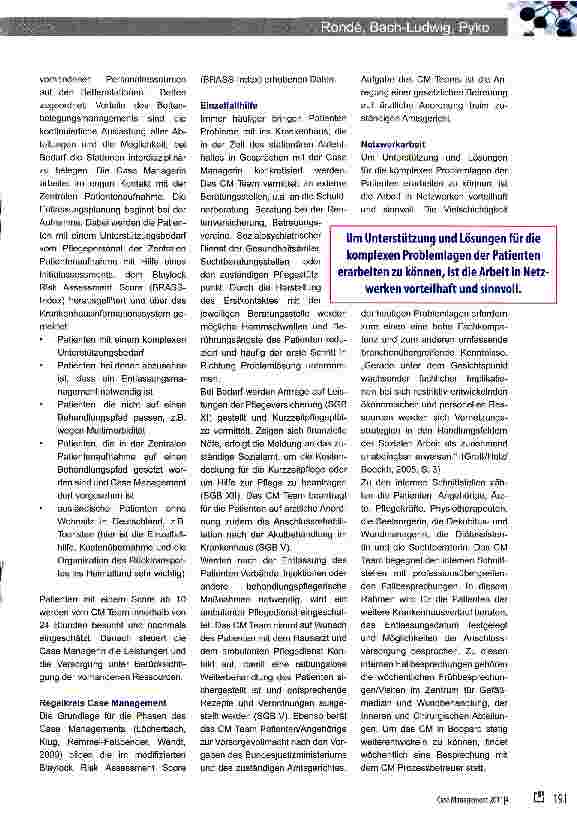 Vorschauseite 2: Praxisnahe Umsetzung des Handlungskonzepts Case Management am Stiftungsklinikum Mittelrhein -Gesundheitszentrum zum Heiligen Geist in Boppard