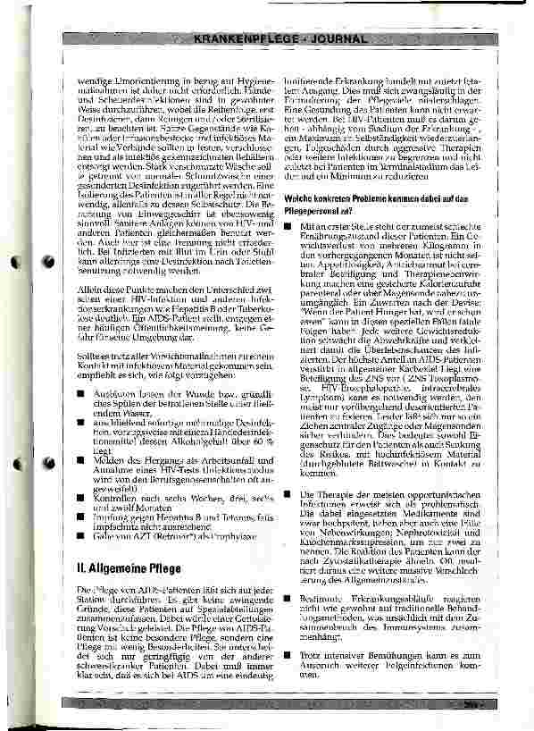 Vorschauseite 2: Pflegerischer Aspekt beim Umgang mit AIDS-Patienten