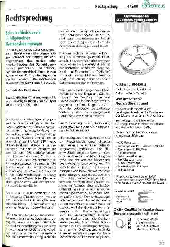 Vorschauseite 1: Selbstzahlerklauseln in Allgemeinen Vertragsbedingungen