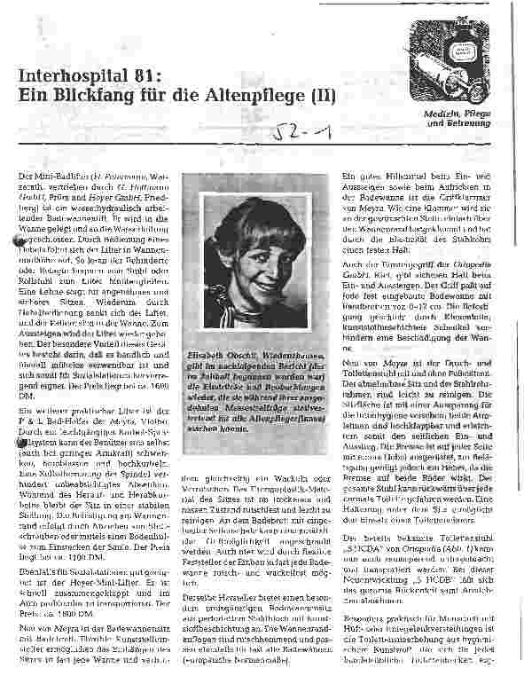 Vorschauseite 1: Interhospital 81: Ein Blickfang für die Altenpflege (II)