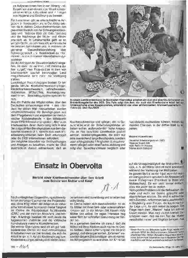 Vorschauseite 1: Einsatz in Obervolta