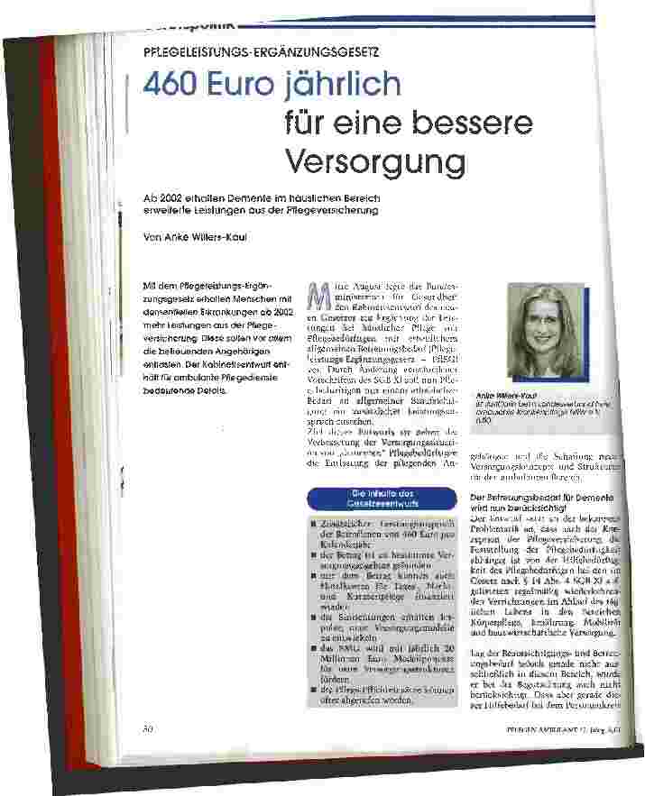 Vorschauseite 1: 460 Euro jährlich für eine bessere Versorgung