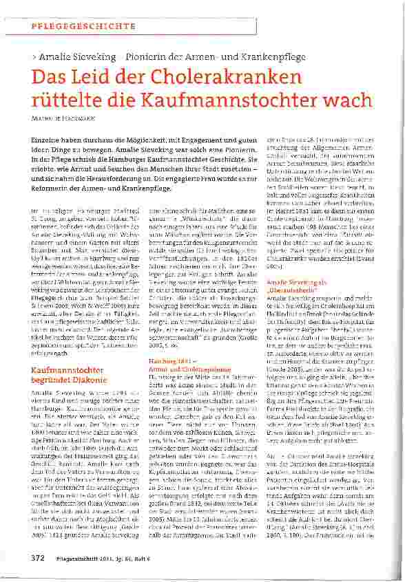 Vorschauseite 1: Das Leid der Cholerakranken rüttelte die Kaufmannstochter wach