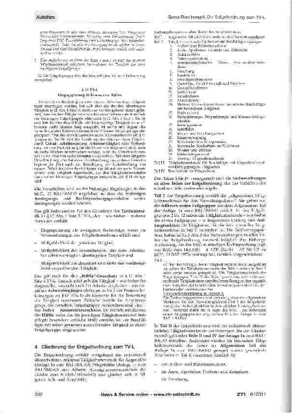 Vorschauseite 2: Die Entgeltordnung zum TV-L