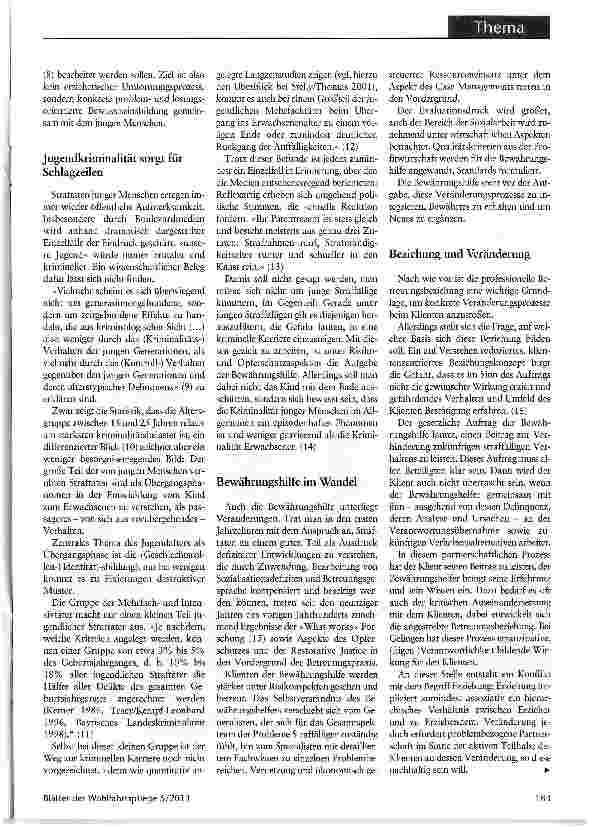 Vorschauseite 2: Problembezogene Partnerschaft Bewährungshilfe mit jungen Menschen