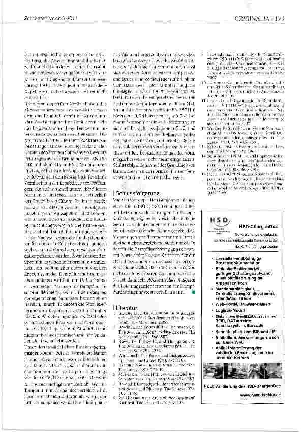 Vorschauseite 6: Im Vergleich: vier Geräte zur elektronischen Überprüfung der Dampfdurchdringung gemäß ISO 11140, Teil 4