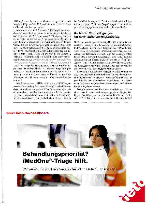Vorschauseite 2: Sicherstellungszuschlag als Rettungsanker für das Not leidende Krankenhaus?