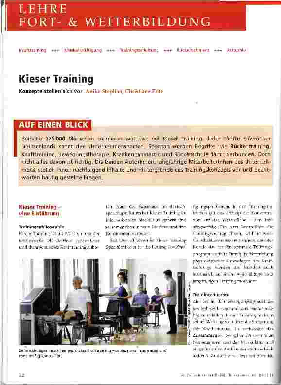 Vorschauseite 1: Kieser Training