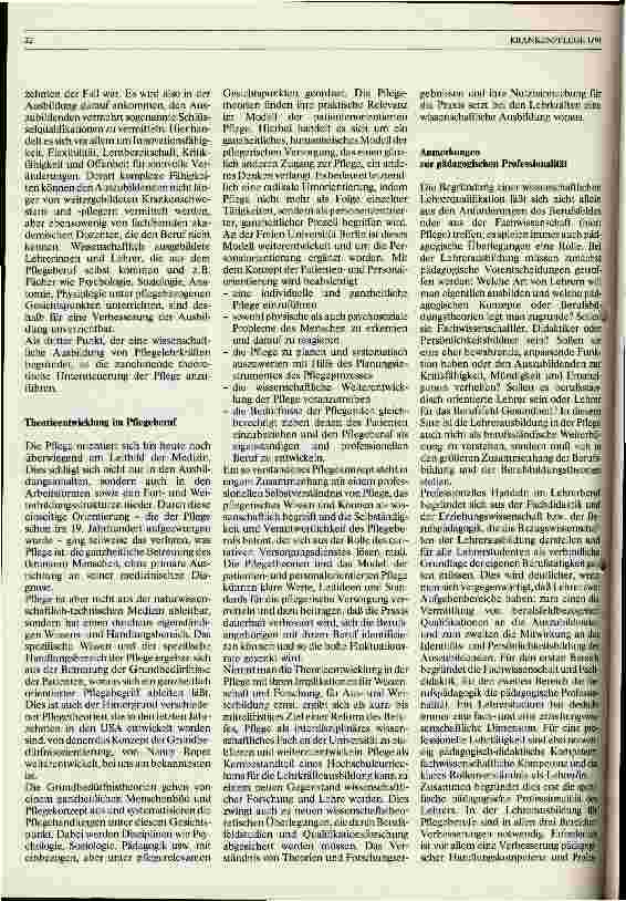 Vorschauseite 3: Die wissenschaftliche Lehrerausbildung als Voraussetzung einer professionellen Lehrtätigkeit in der Pflege