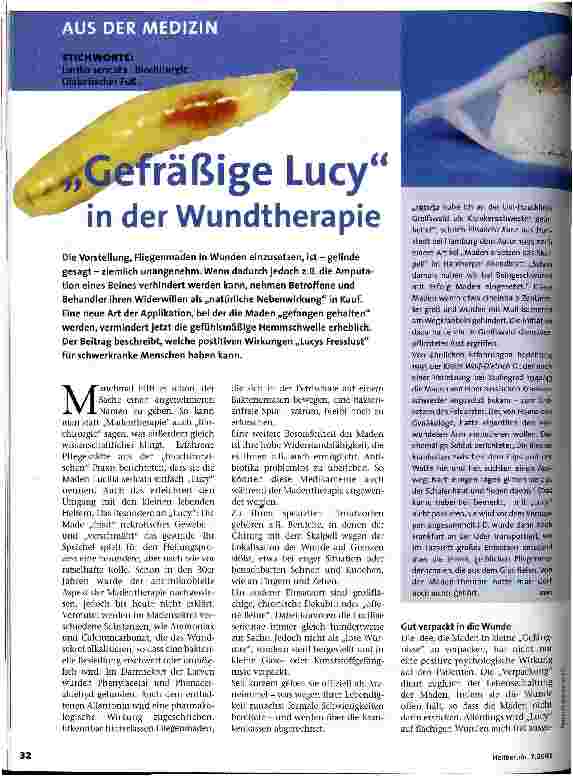 Vorschauseite 1: Gefräßige Lucy in der Wundtherapie