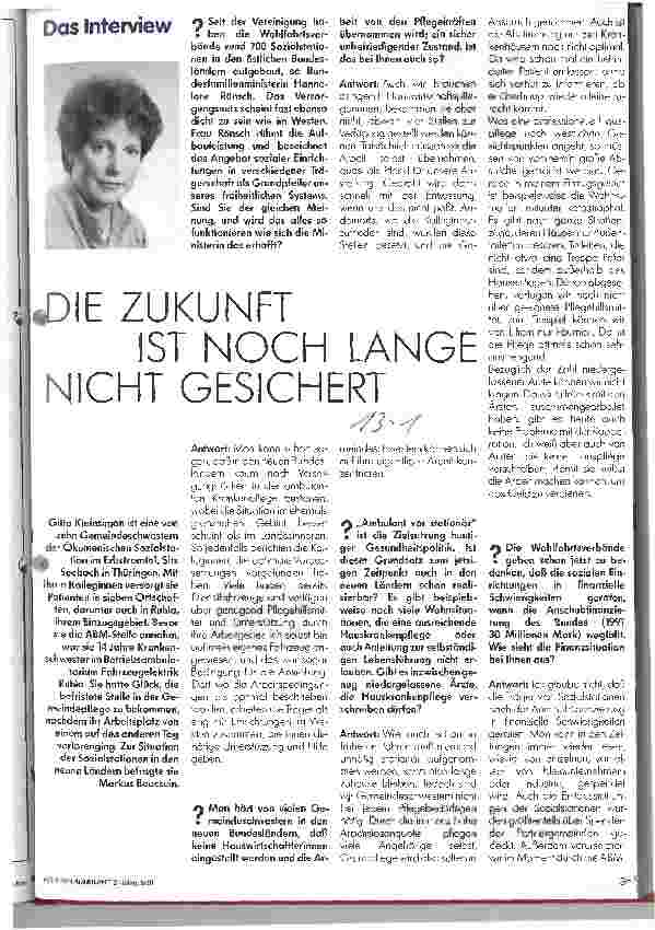 Vorschauseite 1: Die Zukunft ist noch lange nicht gesichtert