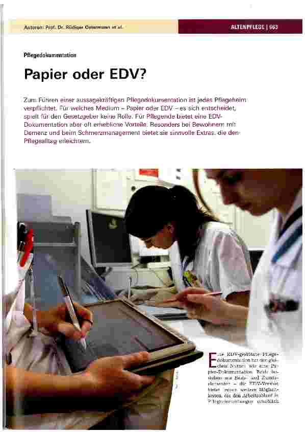 Vorschauseite 1: Papier oder EDV?