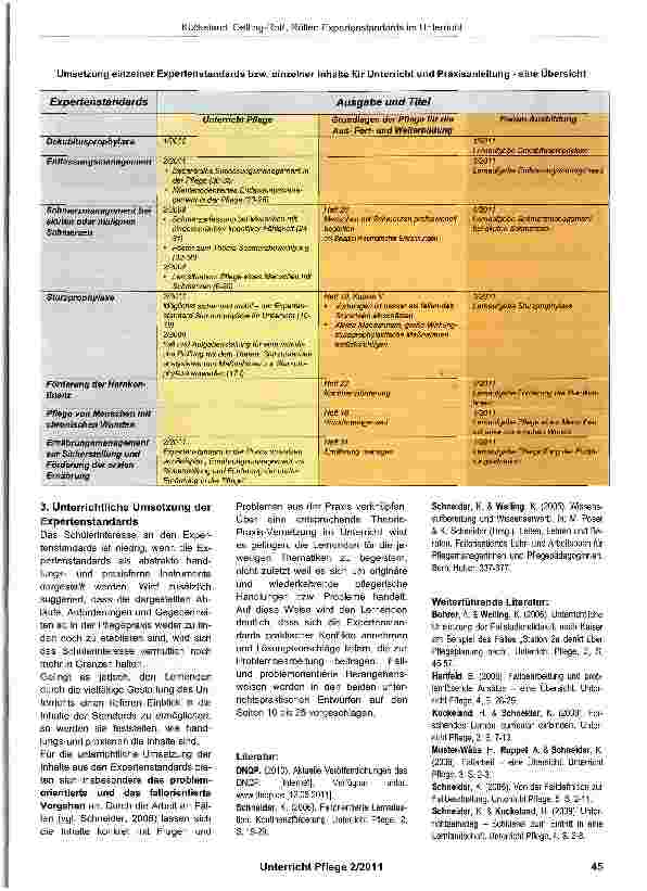 Vorschauseite 3: Expertenstandards im Unterricht