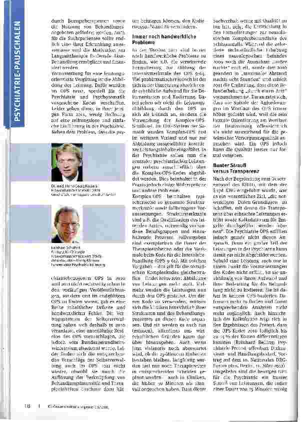 Vorschauseite 2: Ärztlicher Beistand für die Psychiatrie-Pauschalen