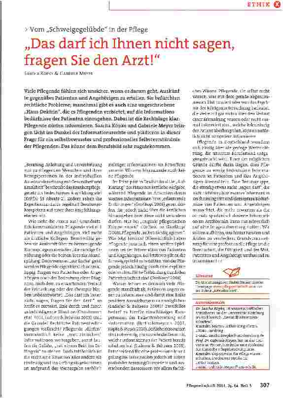 Vorschauseite 1: „Das darf ich Ihnen nicht sagen, fragen Sie den Arzt!