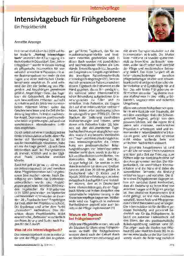 Vorschauseite 1: Intensivtagebuch für Frühgeborene