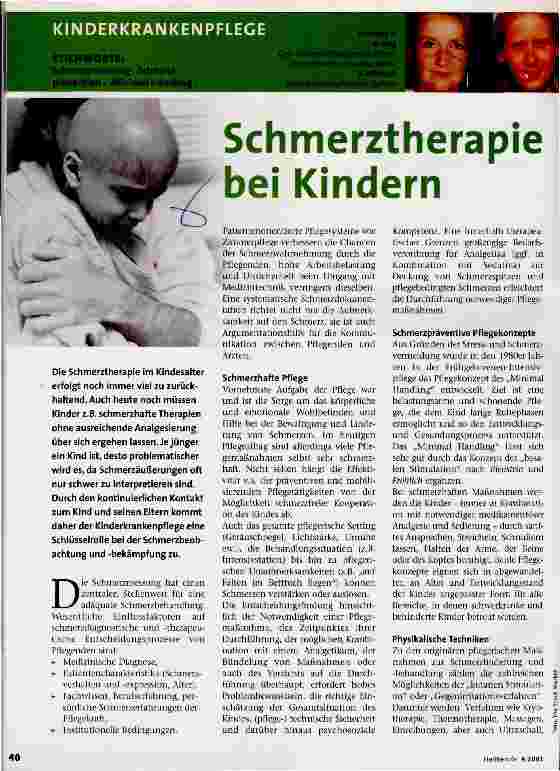 Vorschauseite 1: Schmerztherapie bei Kindern