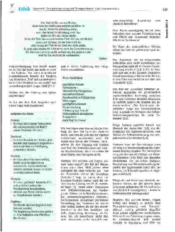 Vorschauseite 3: Therapiebegrenzung und Therapieabbruch in der Intensivmedizin Ist die ethische Frage richtig gestellt?