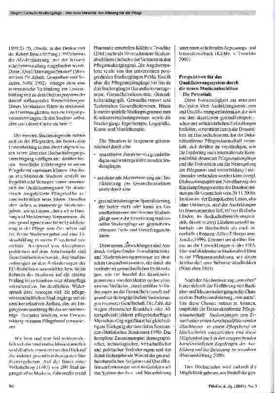 Vorschauseite 3: Gestufte Studiengänge - eine neue Qualität der Bildung für die Pflege
