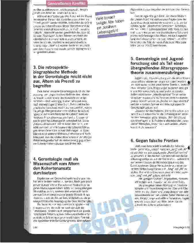 Vorschauseite 2: Warnung vor falschen Fronten Bündnisse zwischen Alt und Jung sind gefordert