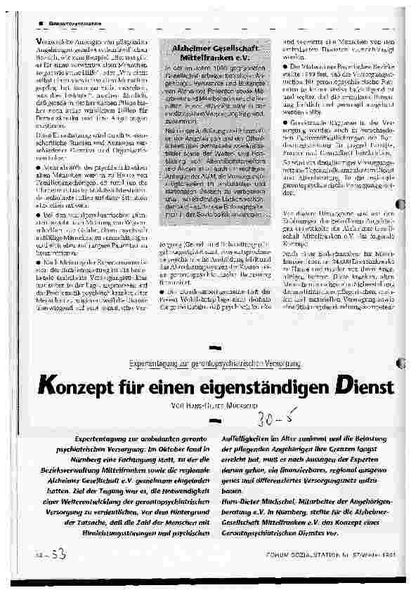 Vorschauseite 1: Konzept für einen eigenständigen Dienst