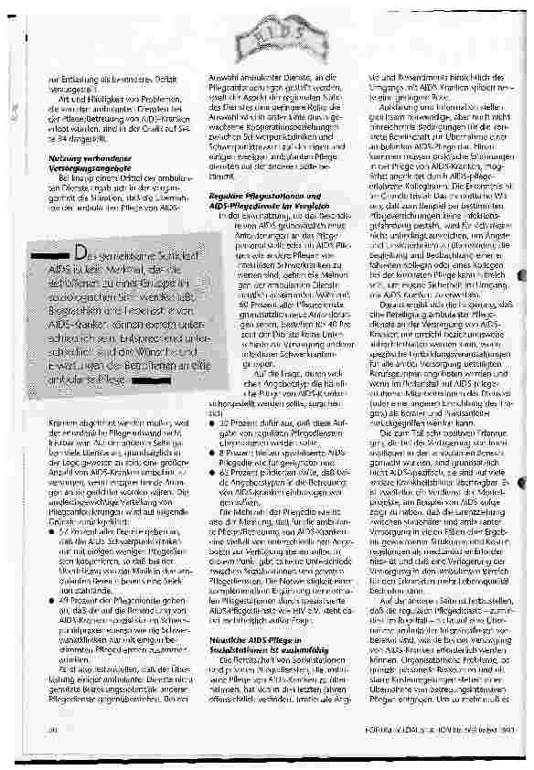 Vorschauseite 5: AIDS-Pflege zu Hause - Zur Versorgungssituation am Beispiel Berlin Auswertung eines Bonner Modellprogramms