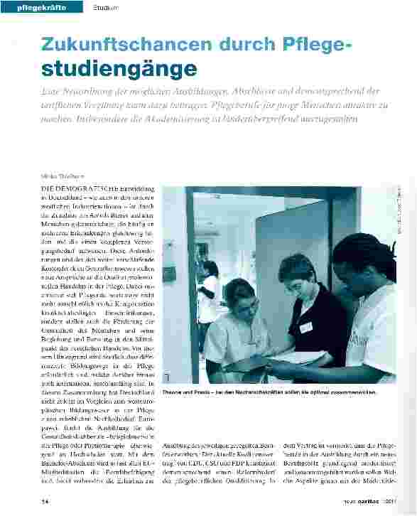 Vorschauseite 1: Zukunftschancen durch Pflegestudiengänge